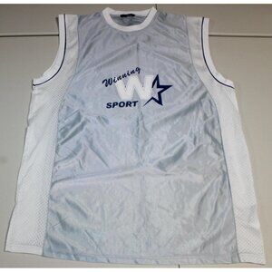 Vintage Winning Sport Basketball Sleeveless Tank Top Jersey Large Gray